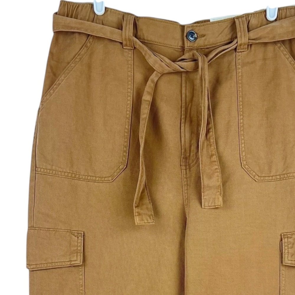 a.n.a. Women's Highest Rise Tapered Royal Brown Belted Cargo Pants Size 16 NWT - Picture 5 of 11